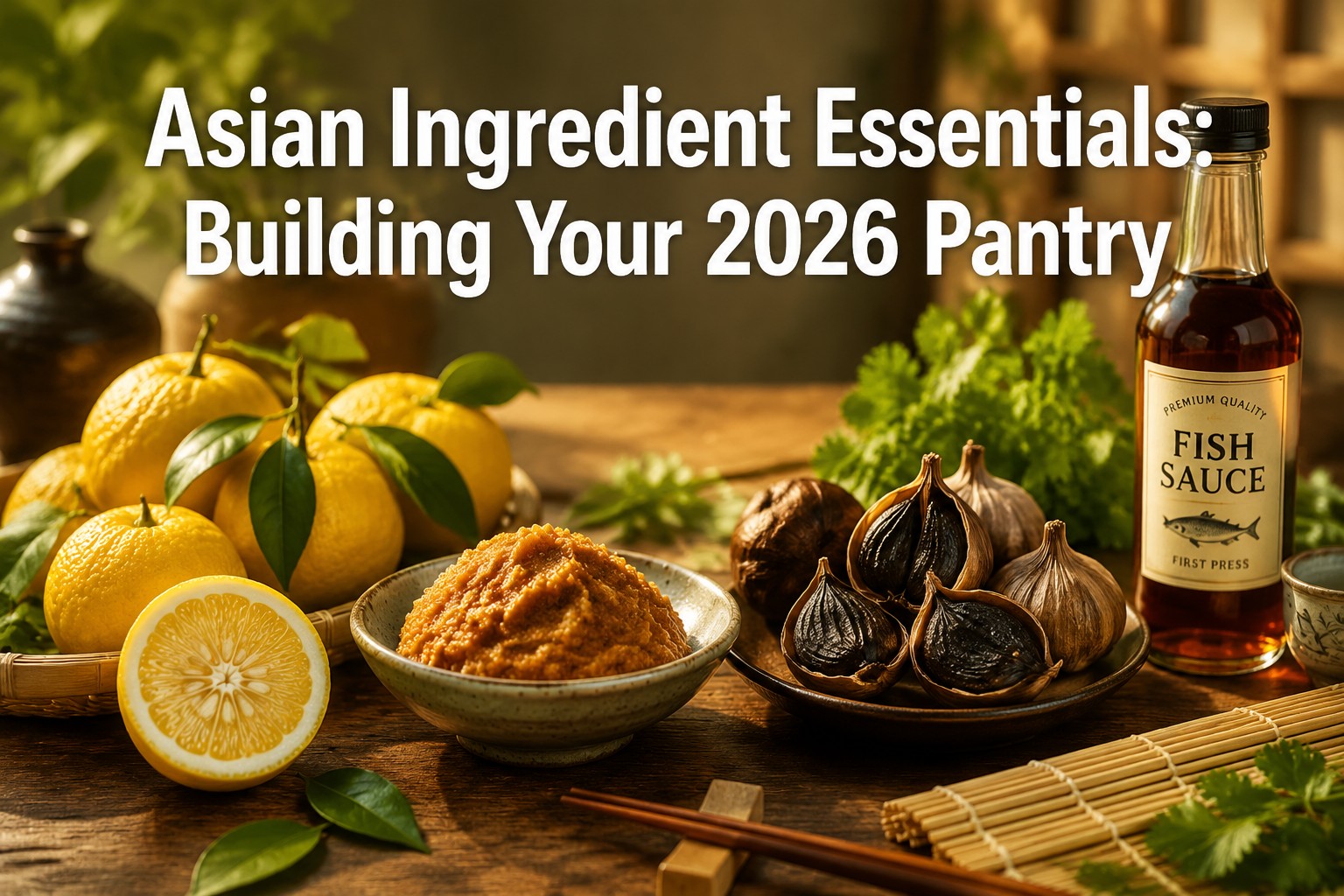 Asian Ingredient Essentials: Building Your 2026 Pantry with Yuzu, Black Garlic, Miso, and Fish Sauce