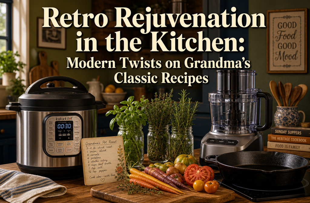 Professional () hero image featuring 'Retro Rejuvenation in the Kitchen: Modern Twists on Grandma's Classic Recipes' in