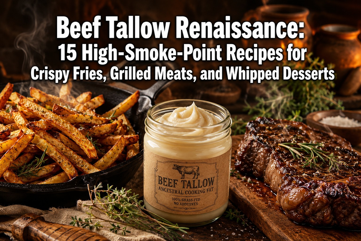 Beef Tallow Renaissance: 15 High-Smoke-Point Recipes for Crispy Fries, Grilled Meats, and Whipped Desserts