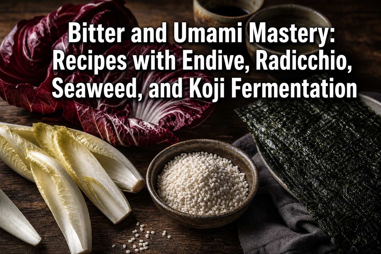 Bitter and Umami Mastery: Recipes with Endive, Radicchio, Seaweed, and Koji Fermentation