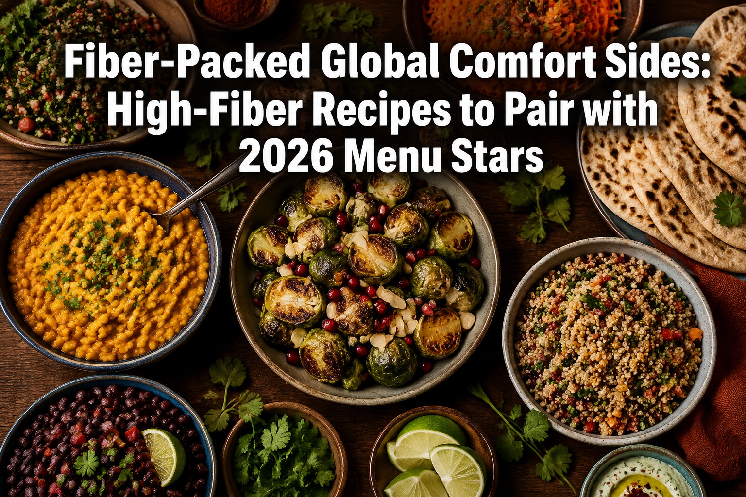Fiber-Packed Global Comfort Sides: High-Fiber Recipes to Pair with 2026 Menu Stars