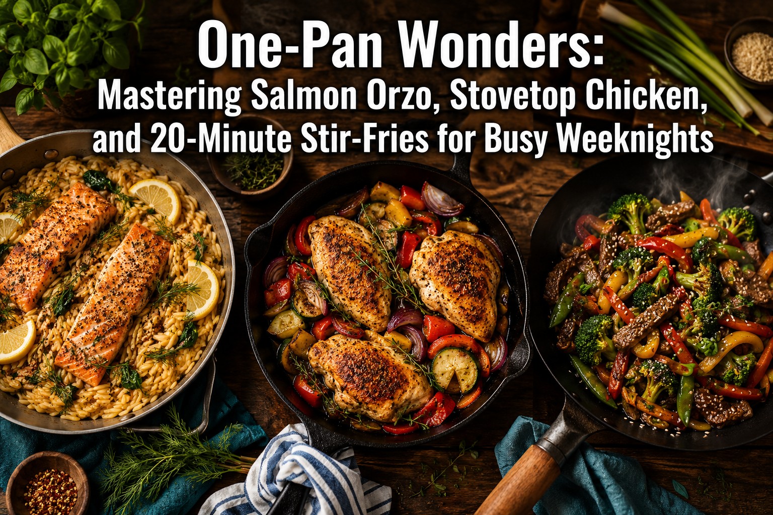 One-Pan Wonders: Mastering Salmon Orzo, Stovetop Chicken, and 20-Minute Stir-Fries for Busy Weeknights