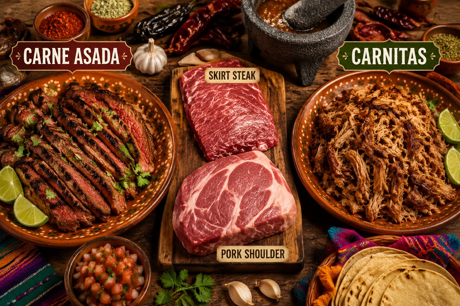 What Is the Difference Between Carne Asada and Carnitas?