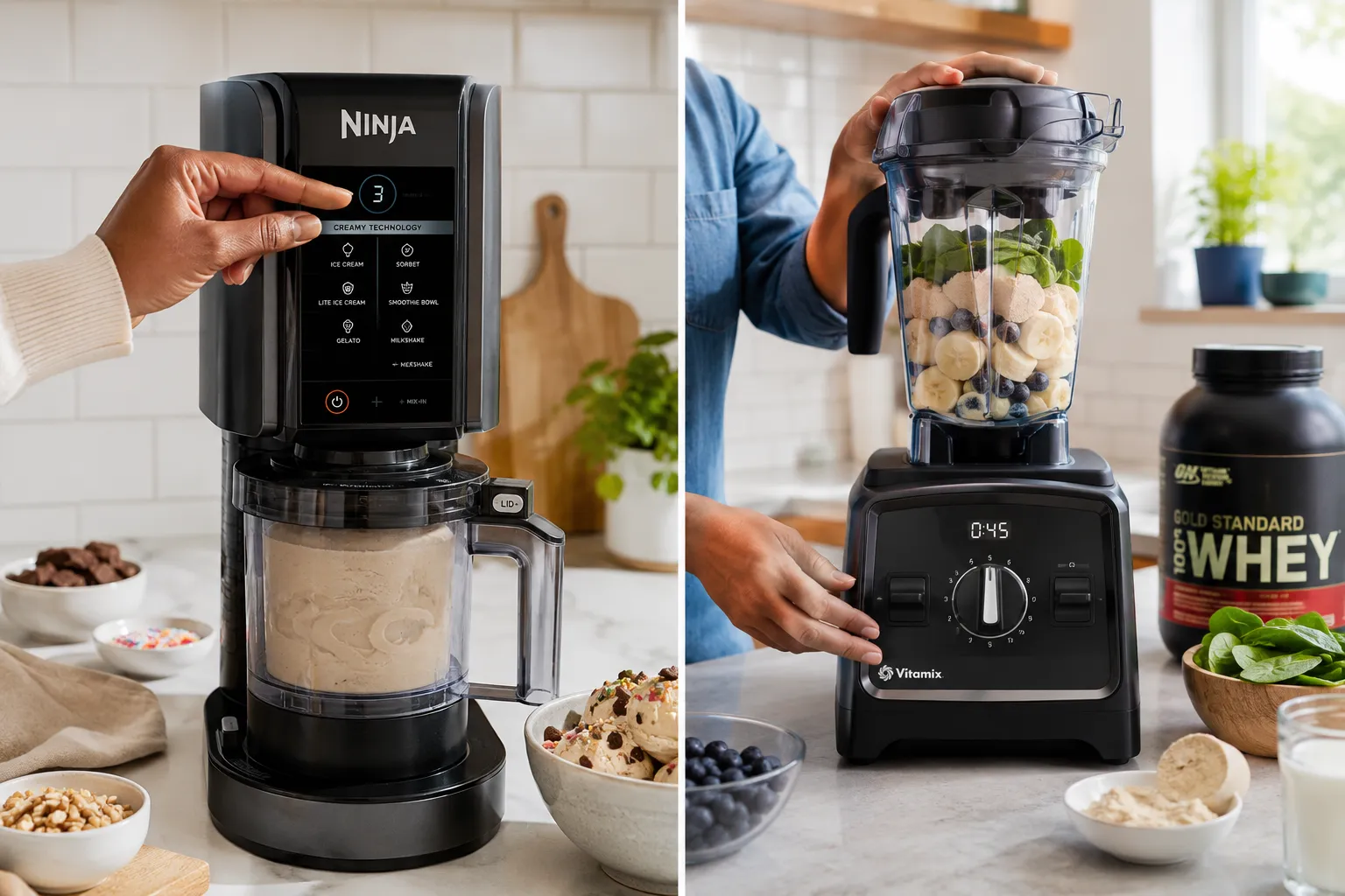Ninja Creami vs Vitamix for Making Protein Ice Cream